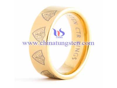 Tungsten Scan Gold Ring Picture