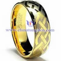 Anillo chapado en oro de tungsteno