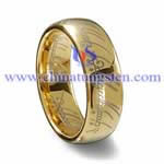 Anillo chapado en oro de tungsteno