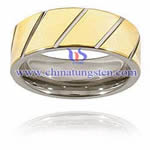 Anillo chapado en oro de tungsteno