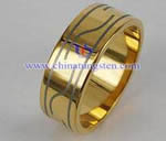 Anillo chapado en oro de tungsteno