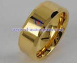 Anillo chapado en oro de tungsteno